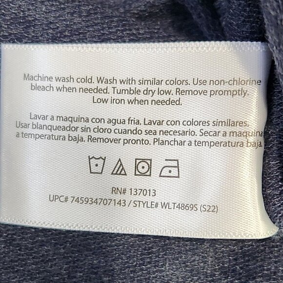 Wildfox SOCIAL Embroidered Sweatshirt Womens S Blue Crewneck Split Hem‎ - Picture 8 of 8